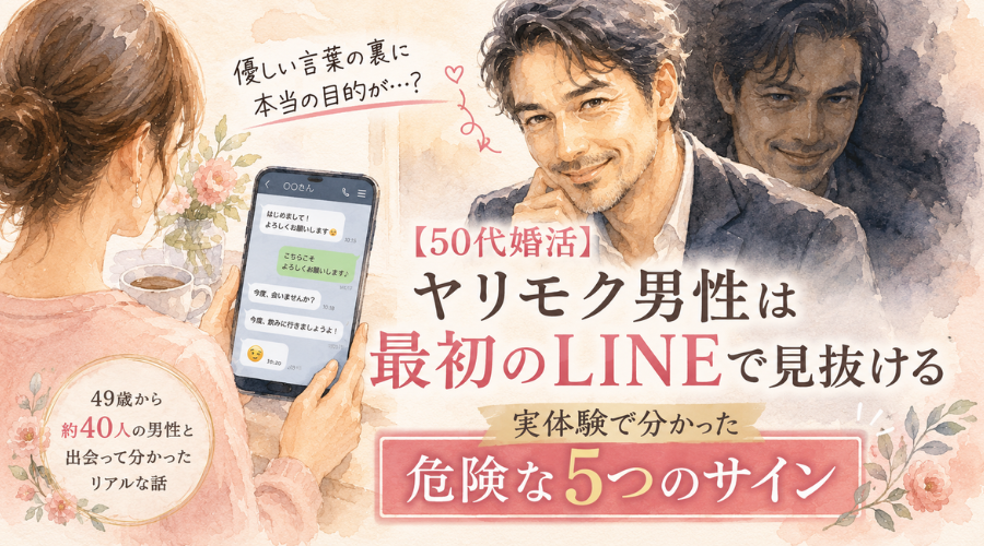 【50代婚活】ヤリモク男性は最初のLINEで見抜ける｜実体験で分かった危険な5つのサイン
