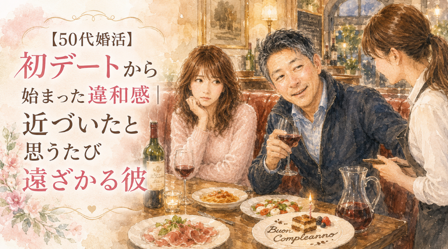 【50代婚活】初デートから始まった違和感｜近づいたと思うたび遠ざかる彼